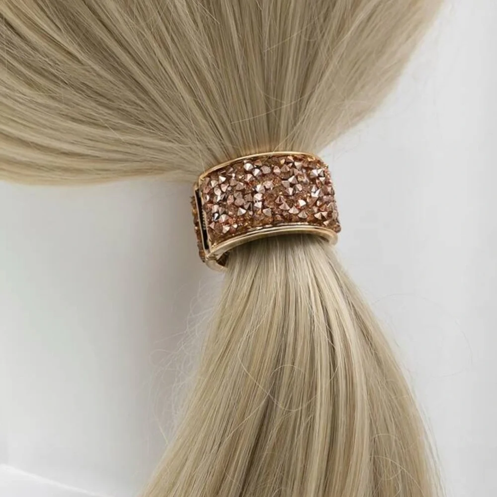 3 Pearl rhinestone hair accessory beaded jewelry scrunchie tie gold silver gifts
